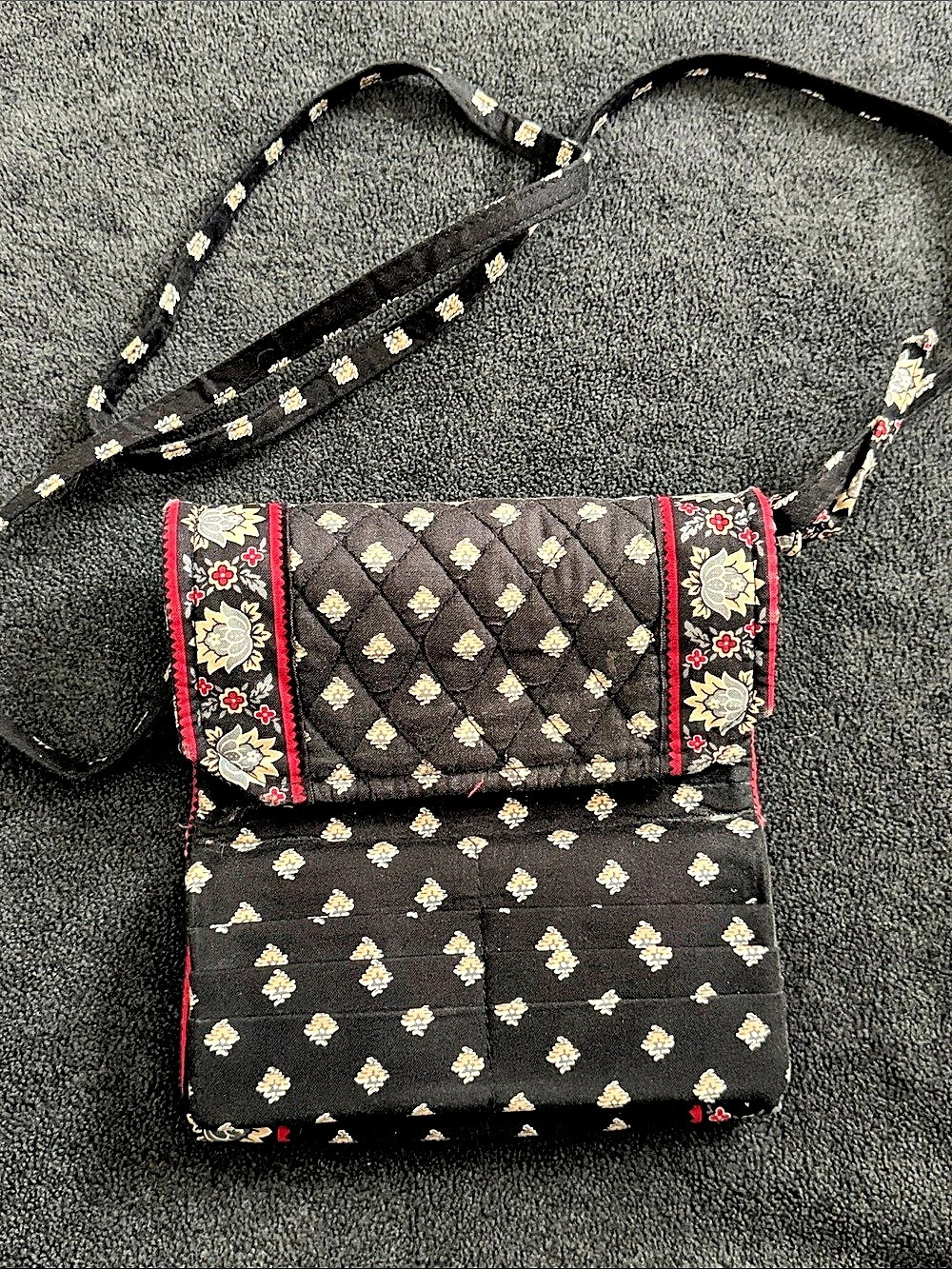 Vera Bradley Black & Red Pattern Crossbody Bag
